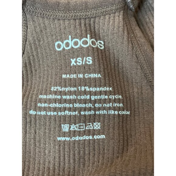 Adodos Ribbed Brown Racerback Tank Top Sz XS/S - Picture 4 of 5